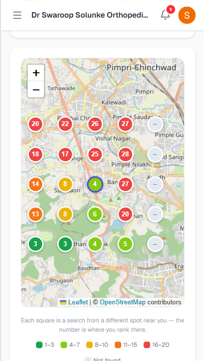 Rank grid results plotted on a map